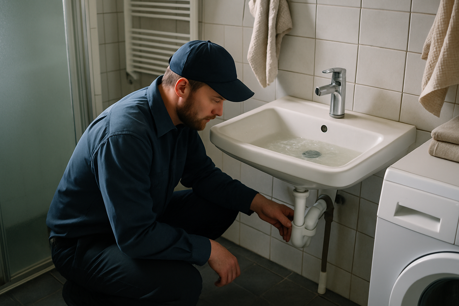 Rörinspektion behövs ofta vid långsam avrinning i handfat eller tvättstuga.